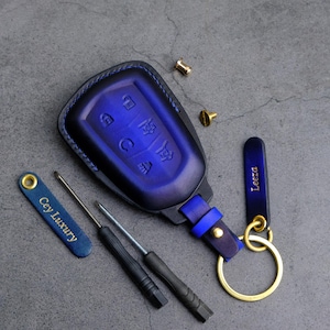 Cadillac XT4 XT5 XT6 Key Fob Cover, Leather Key Case For Cadillac Ct4 Ct5 Escalade Esv Lyriq, Cadillac Keyless Remote Holder Accessories