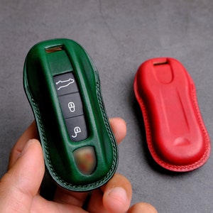 Cover For 718 911 Cayenne Taycan ... Key Fob Cover, Leather Key Case For Entry Remotes Fob Shell Smartkey 718 911 Macan ... Gift For Her