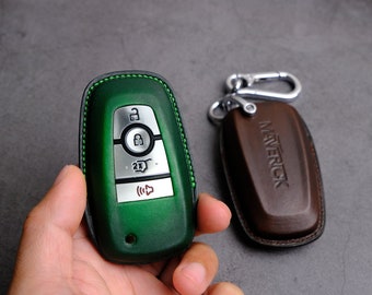 Ford Maverick Key Fob Cover, Personalized Leather Key Case For Ford Maverick 2024 2023, Gift for Him, Birthday Gift, Personalized Gift