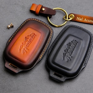 Toyota 4Runner TRD Pro Key Case, Leather Key Fob For Toyota 4Runner RAV4 Camry CH-R Corolla ... Toyota Key Chain Stamp Emblem Accessories