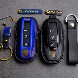 All Type Handcrafted Leather Protector Case For Entry Remotes 718 911 Taycan Panamera Macan Cayenne, Gift For Him, Gif For Her