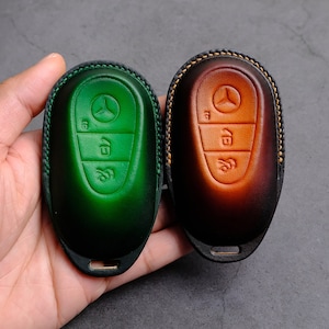 Mercedes-Benz GLC Key Fob Cover, Handcraft Leather Key Case For Mercedes GLC GLK C-Class 2024 2023, Mercedes-Benz glc Accessories