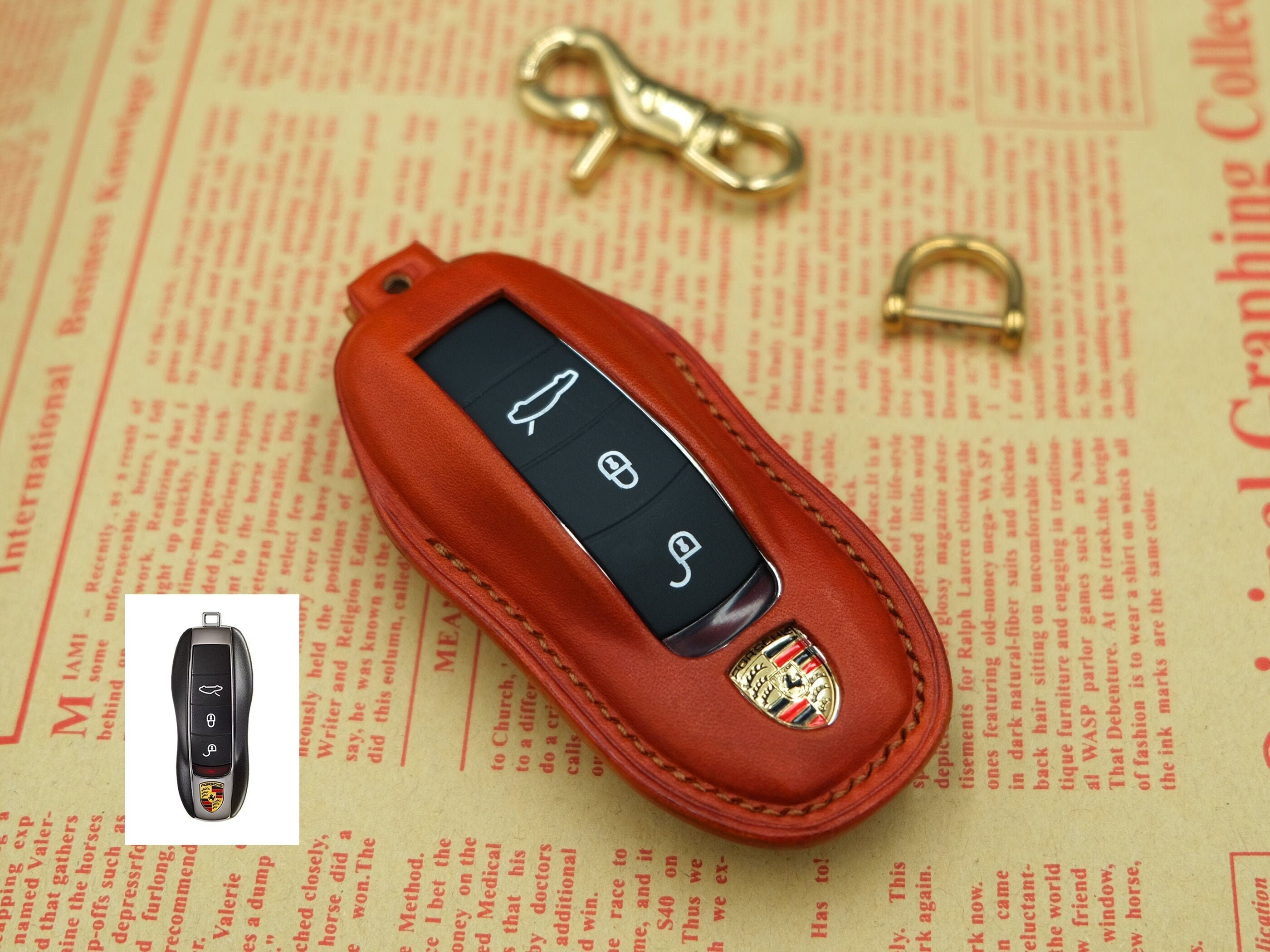 Porsche Key Fob Cover Case Leather Key Case for Porsche Etsy
