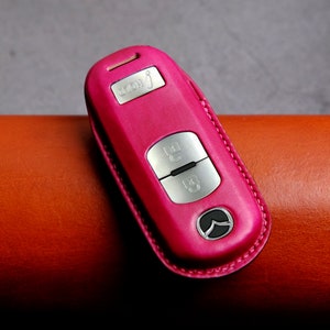 Leather Cover For Mazda 3/ CX-3/ CX-5/ CX-9 (3 Buttons) - Mazda Key Chain Key Fob Entry Remote - Gift For Her - Birthday Gift