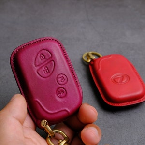 Lexus Key Fob Cover (3 4 Buttons) - Handcraft Leather Key Case For Lexus CT200h/ GX460/ LX470/ LX570/ RX350/ RX450h - Lexus Accessories