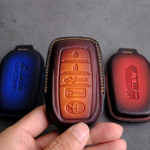 Custodia protettiva in pelle per portachiavi Toyota Tacoma TRD Sport, con telecomando, per Tacoma TRD Off Road SR5 SR Trailhunter...