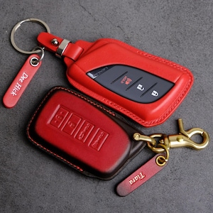 Customized Leather Key Fob Cover For Lexus - Handcraft Key Case For Lexus NX/ ES/ GS/ Is/ LX570/ RX350/ RX450h - Lexus Acessories