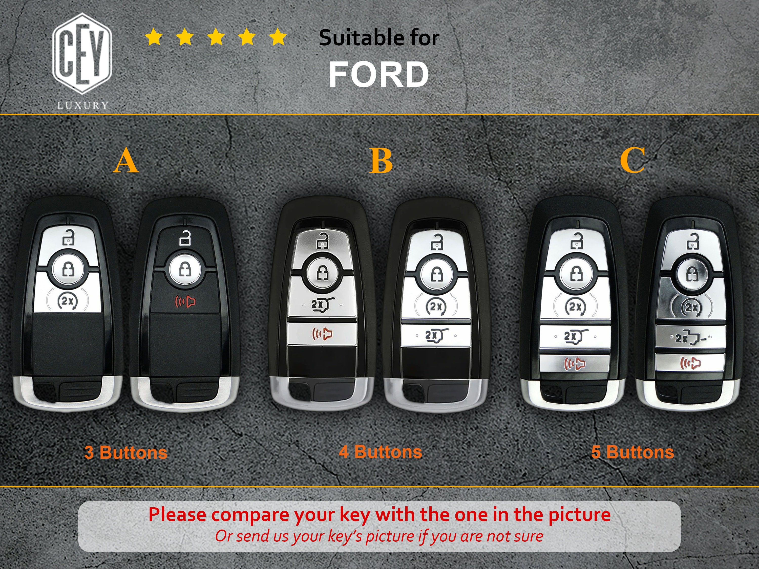 Ford Maverick Key Fob Cover, Personalized Leather Key Case for Ford ...