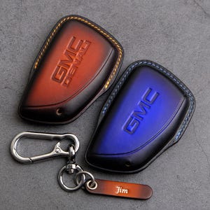 2025 2024 GMC Sierra Denali Key Case, Leather Key Cover For GMC Sierra 1500 Pro Sle Slt HD AT4 Denali ... Gmc Accessories, Personalized Gift