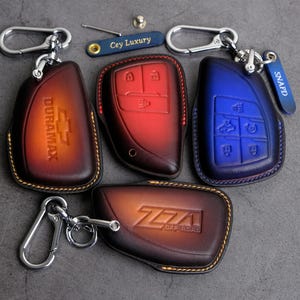 2024 2023 Chevrolet Duramax Key Fob Cover, Leather Protector Case For Entry Key Fob Remote Chevy Colorado Silverado Tahoe Suburban ...