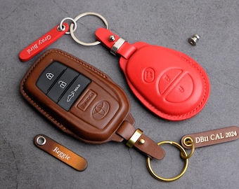 Handcraft Leather Key Fob For Toyota Tacoma, Handmade Leather Key Case Key Chain For Tacoma TRD Off Road SR5 SR TRD Pro Trailhunter