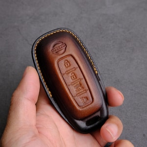 2025 2024 Nissan Rogue Platinum Key Fob Cover, Custom Leather Key Case For Nissan Rogue S SV SL, Handmade Nissan Keychain, Gift For Him