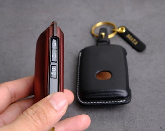 thumbnail image 2 of Genuine Leather Smart Key Fob Case Compatible With Nissan Sentra, Versa, Rogue, Pathfinder, Murano, Kicks, Ariya, Armada (2022-2026 Models 2 of 10