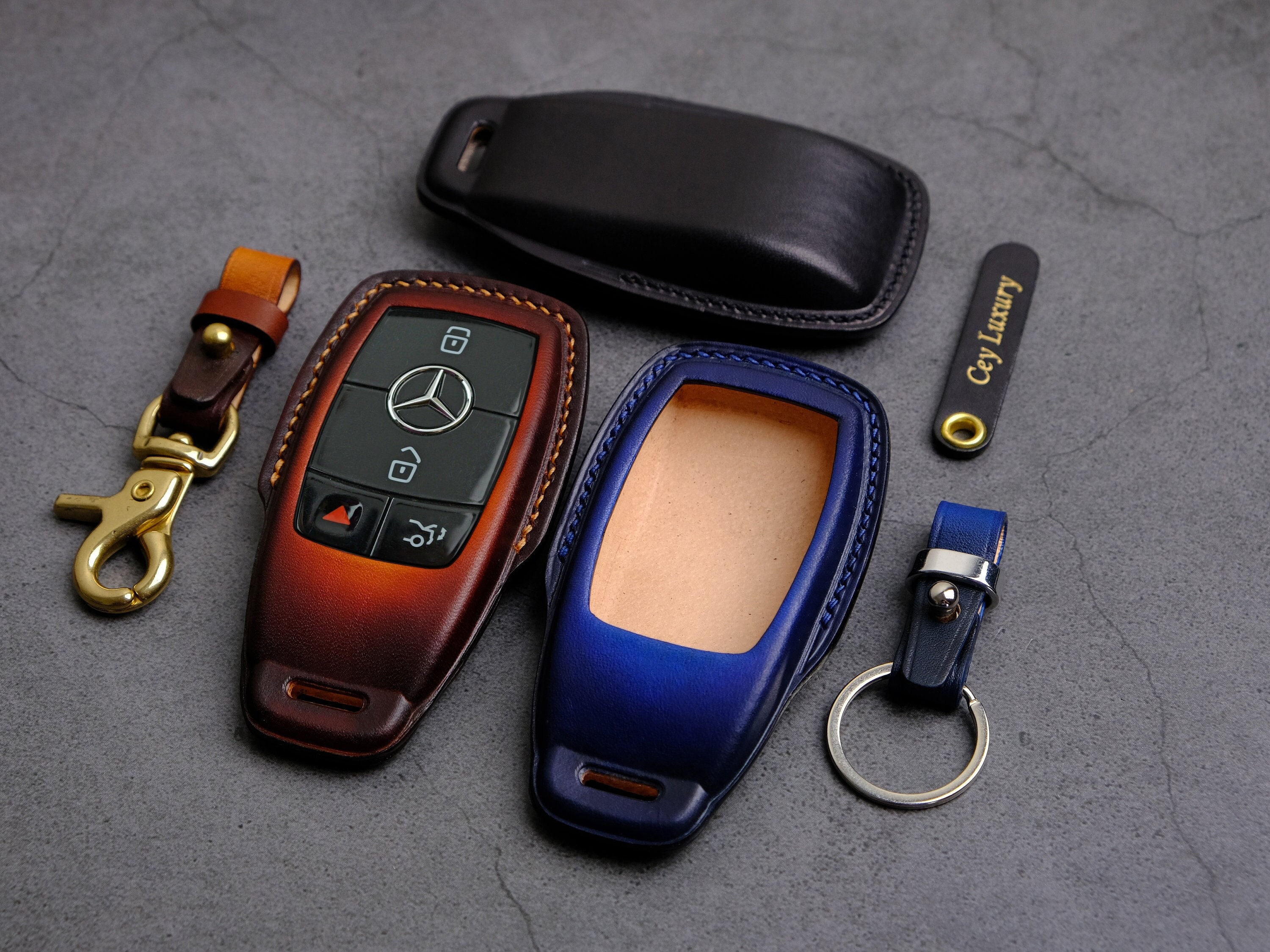 HIBEYO Custodia per chiave auto compatibile con Mercedes