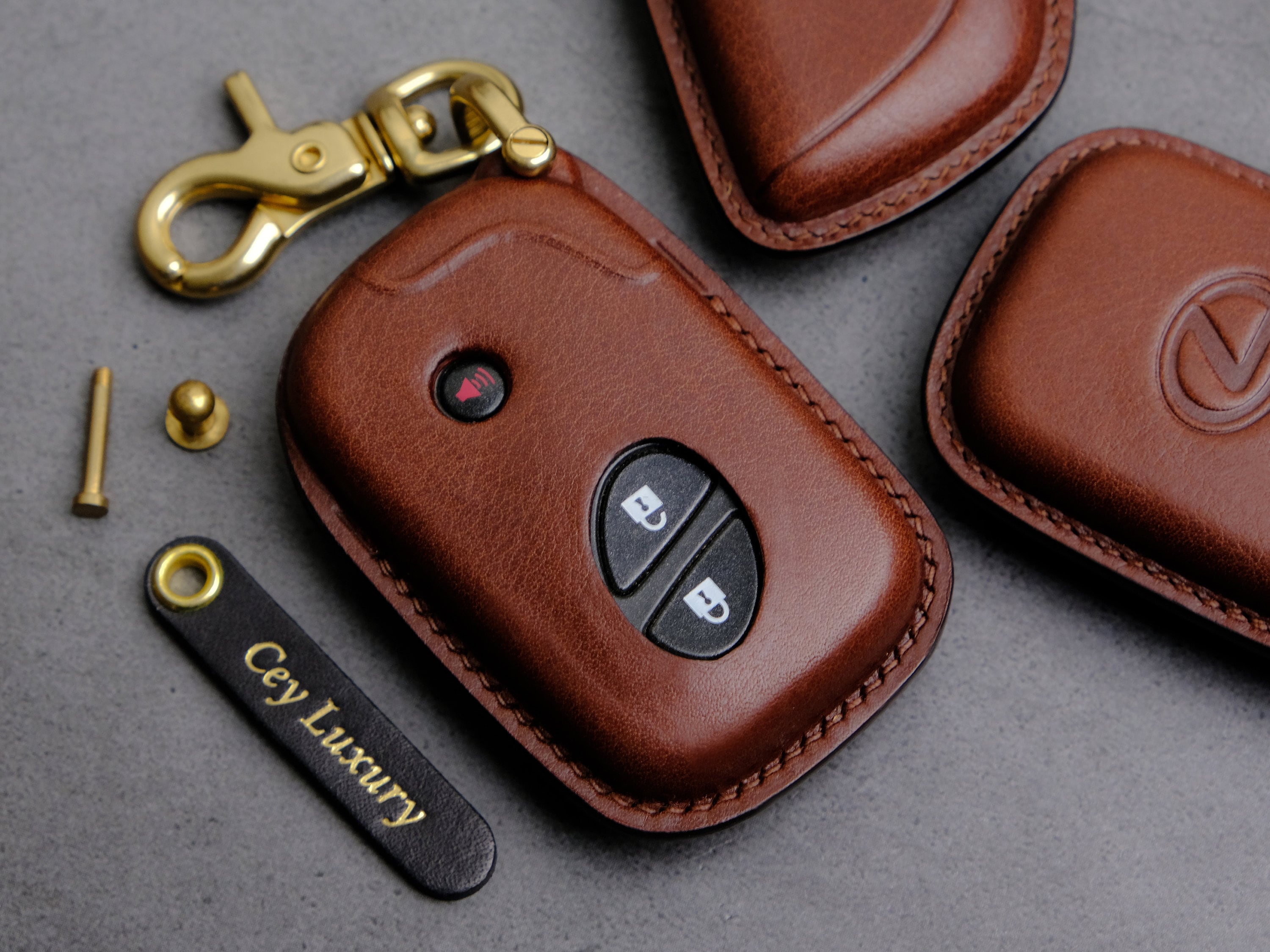 LEXUS レクサス ゴールド アタッシュケース ビジネス 鍵付き 牛革 Lexus Is/es/gs/nx/rx Car Key Leather Fob, Japanese Shell Cordovan
