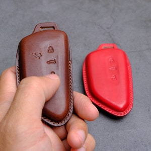 Volkswagen Key Case, Handmade Leather Key Cover Fit For Volkswagen VW MK8 Golf/GTI ID3 ID4, VW Remote Holder, Volkswagen Smart Key Case