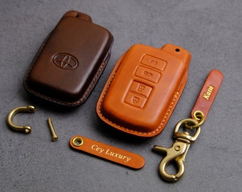 Cover For Toyota Camry Corolla Highlander RAV4 Tacoma ... Toyota Key Case Key Chain Keyless Entry Remotes Stamp - Toyota Gift - Gift For Him