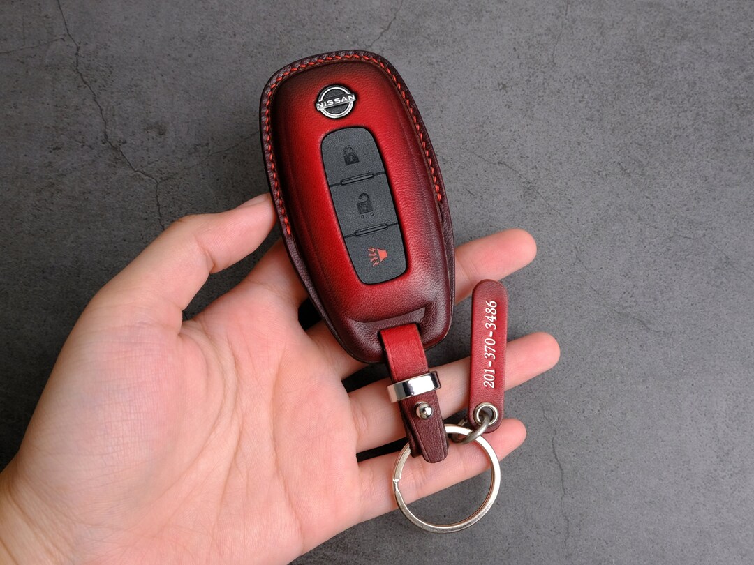 2024 2023 Nissan Rogue Key Fob Cover, Personalized Leather Key Case for