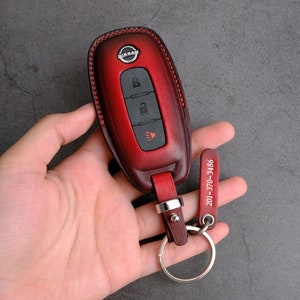 Funda para llavero Nissan Rogue 2024-2023, funda de cuero personalizada para mandos a distancia de entrada sin llave Nissan Pathfinder Kicks Ariya Versa Sentra...
