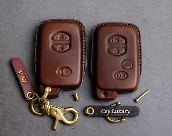 Cover For Toyota RAV4 Camry Corolla 4Runner Highlander Land Cruiser - Leather Protector Case For Entry Remotes Key Fob Toyota - Gift For Him
