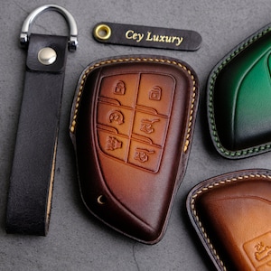 2024 2023 GMC Yukon Key Fob Cover, Leather Key Case For GMC Yukon Xl Denali AT4, GMC Yukon Key Chain Keyless Remotes Accessories
