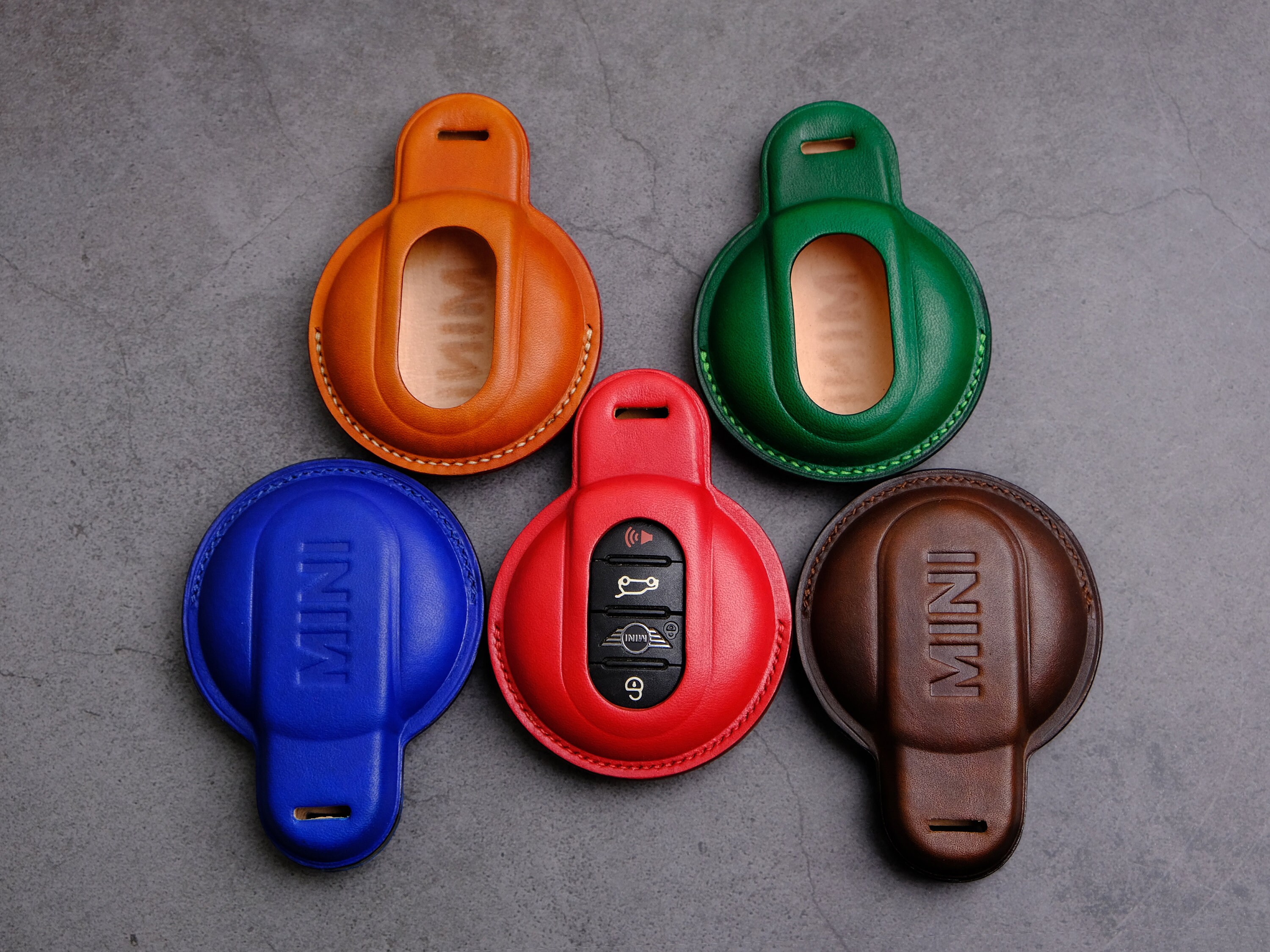 Mini Key Case Personalized Leather Key Fob Cover for Mini Cooper One/ Countryman ...