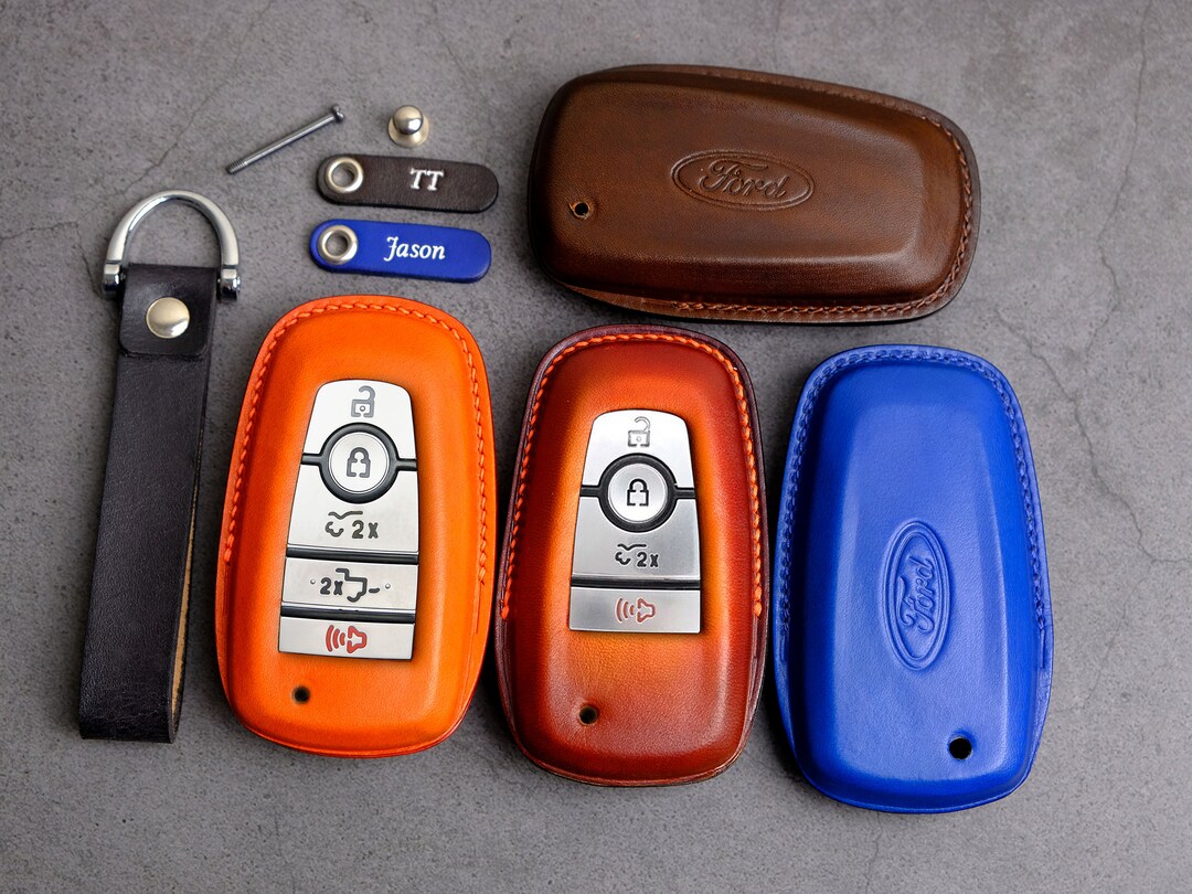 Ford F150 Lightning Key Fob Cover, Personalized Leather Key Case for