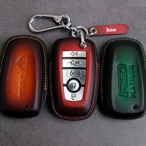 Ford F150 Key Fob Cover - Leather Key Case For F150 Tremor Raptor Platinum Lariat XL XLT STX Ranger Super Duty... Key Chain Holder Accessory