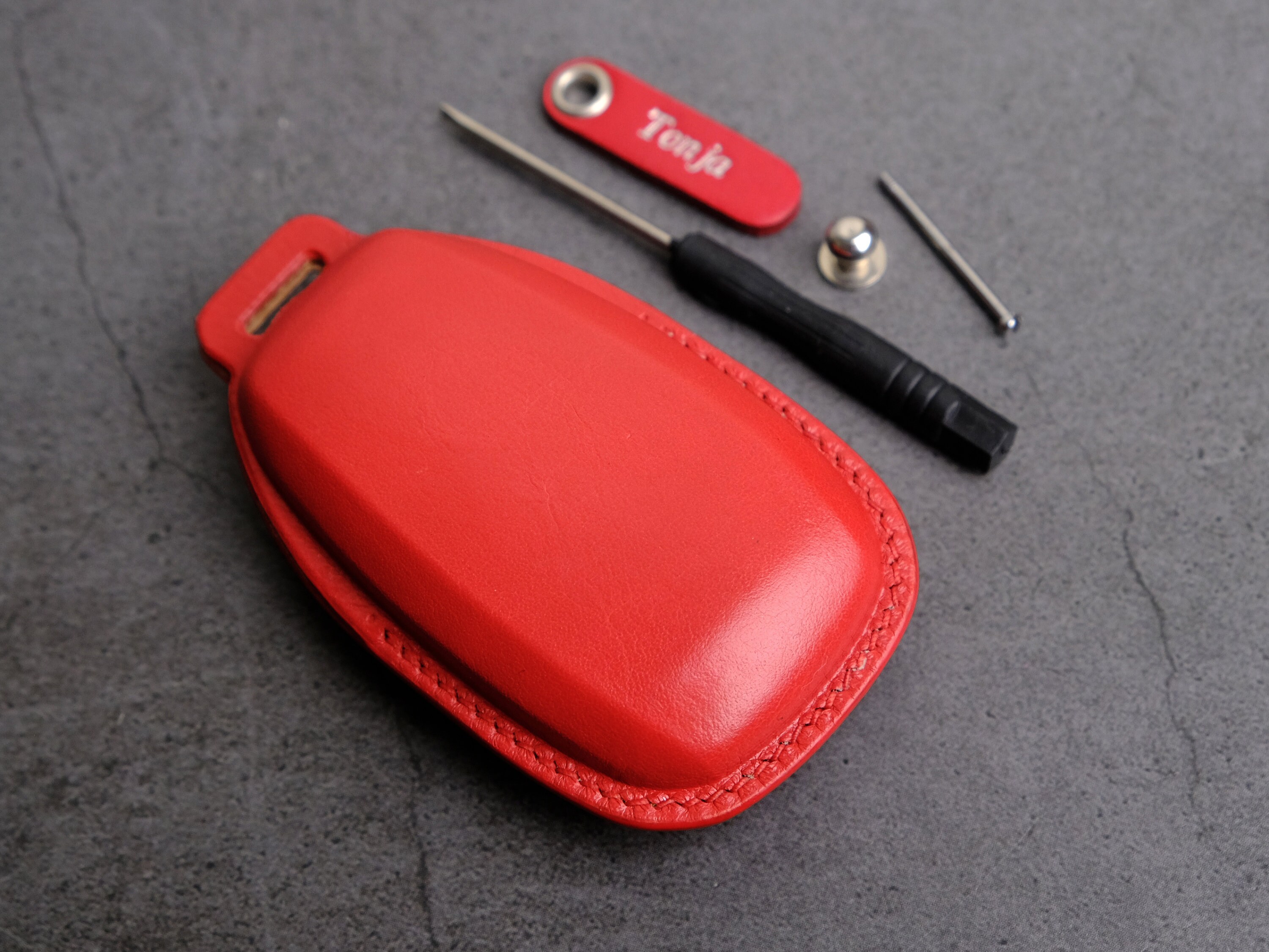 Toyota GR86 Key Case, Leather Key Fob Cover for Entry