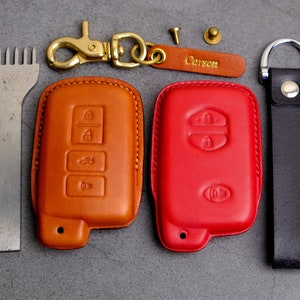 Cover For Toyota 4Runner Highlander Land Cruiser Prius RAV4 Venza Camry Corolla - Leather Key Fob Case For Toyota - Toyota Accessories