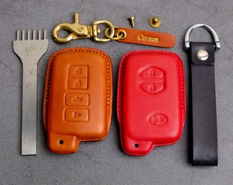 Cover For Toyota 4Runner Highlander Land Cruiser Prius RAV4 Venza Camry Corolla - Leather Key Fob Case For Toyota - Toyota Accessories