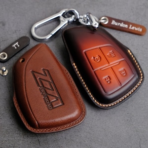 2024 2023 Chevrolet Silverado Colorado Key Fob Cover, Leather Key Case For Keyless Entry Remotes Key Fob Chevy ZR2 Z71 TRAIL BOSS LT Wt ...