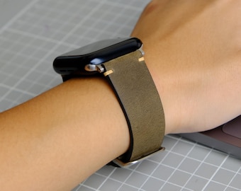 Leather Handmade Apple Watch Strap - Apple Watch Band - Series 1 2 3 4 5 6 7 8  SE - Apple Watch 38mm 40mm 42mm 44mm - Gift For Him