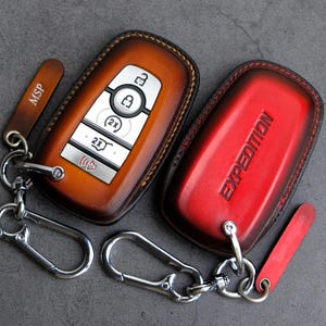 2025 2024 2023 Ford Expedition Key Fob Cover - Leather Key Case For Ford Explorer, Expedition, Edge, Escape, 150 Raptor - Gift For Dad