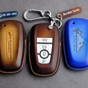 Ford Bronco Key Fob Cover 2024 2023, Handcraft Leather Key Case For Ford Bronco Sport Raptor Wildtrak Bigbend ... Ford Bronco Accessories