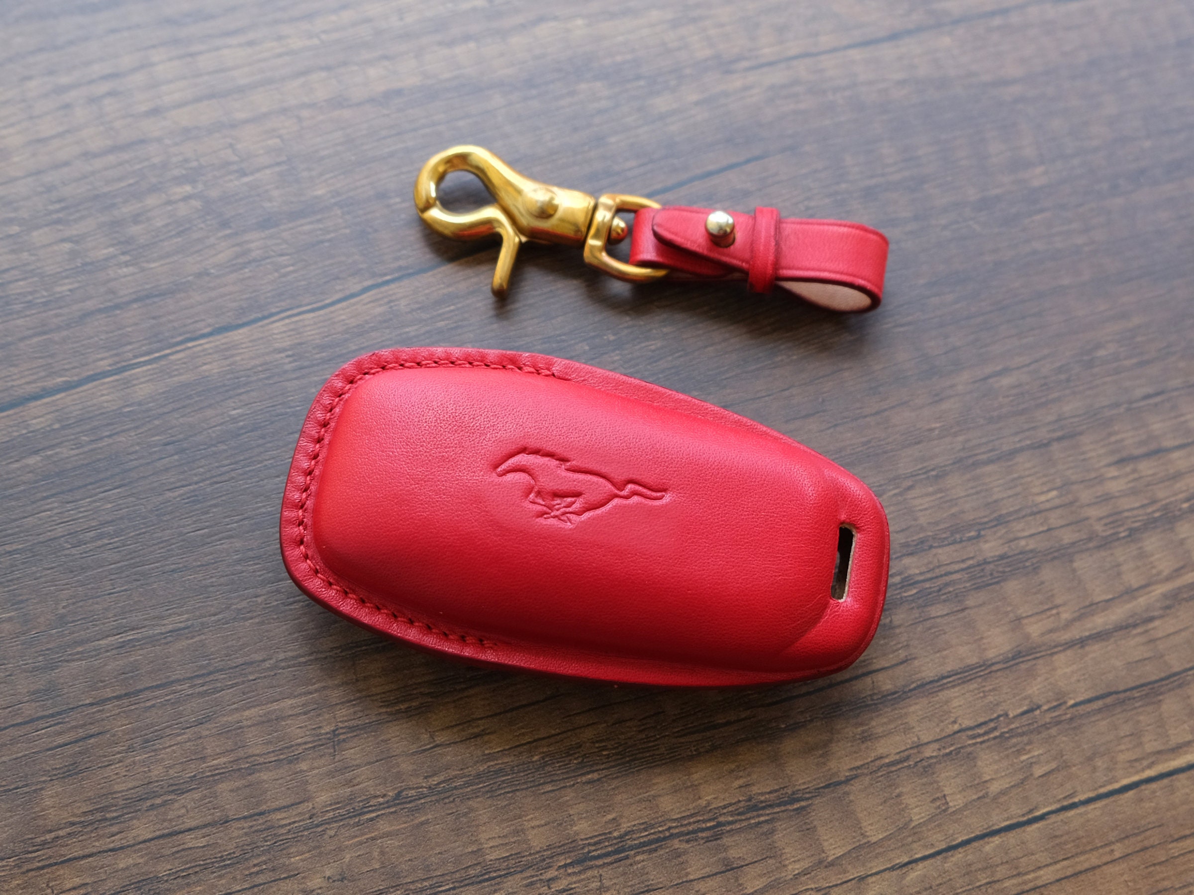 Ford Mustang Key Case 5 Buttons Handcraft Leather Key Fob Etsy