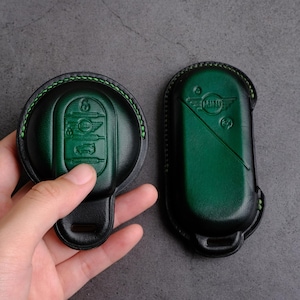 Mini Leather Key Fob Cover, 2024-2025 Personalized Leather Key Cover For Mini Cooper Countryman, Clubman, 3 Doors, 5 Doors, Mini Key Holder