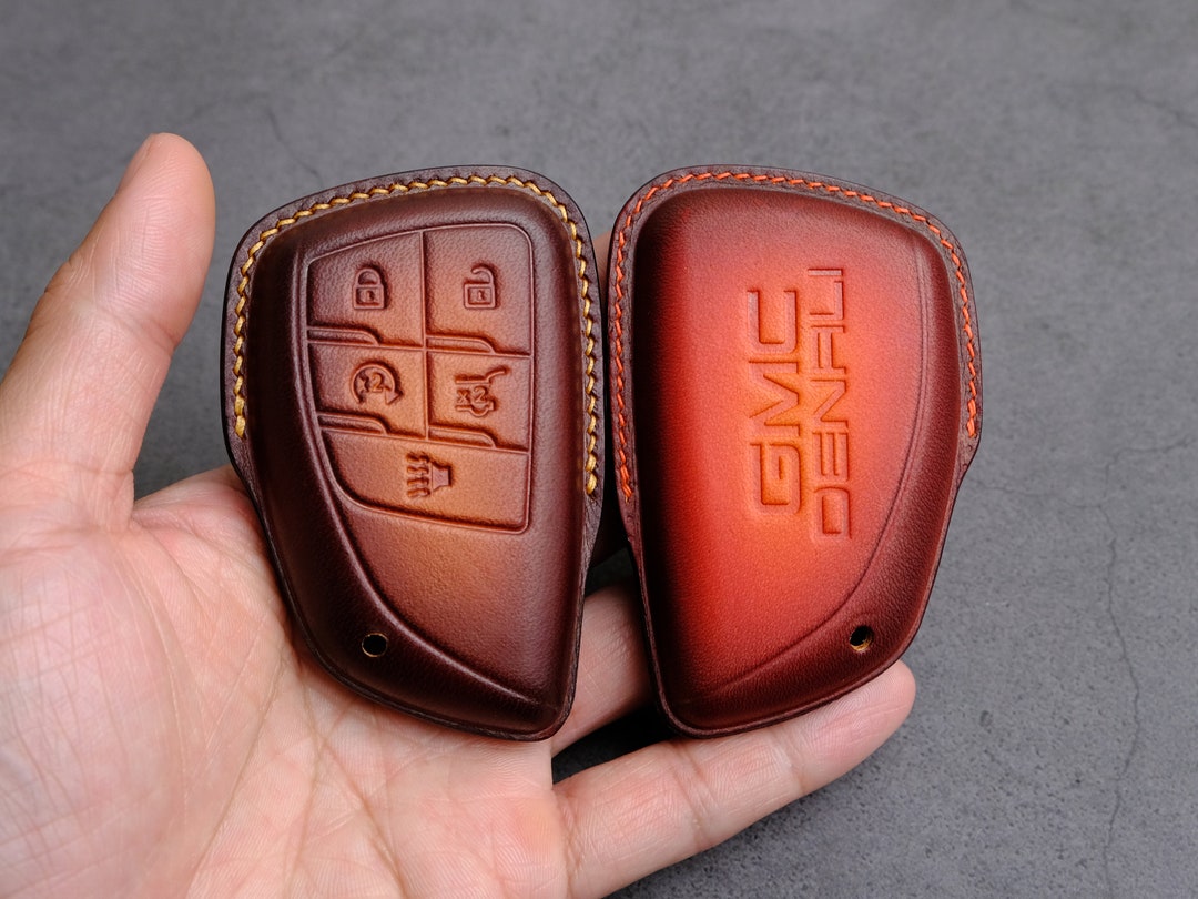 2023 2024 GMC Yukon AT4 Denali Key Case, Leather Key Fob Cover for GMC
