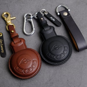 Mini Cooper Key Fob Cover, Personalized Key Case For Mini S Clubman Countryman JCW Convertible 2 Doors 4 Doors, Handmade Leather Key Cover