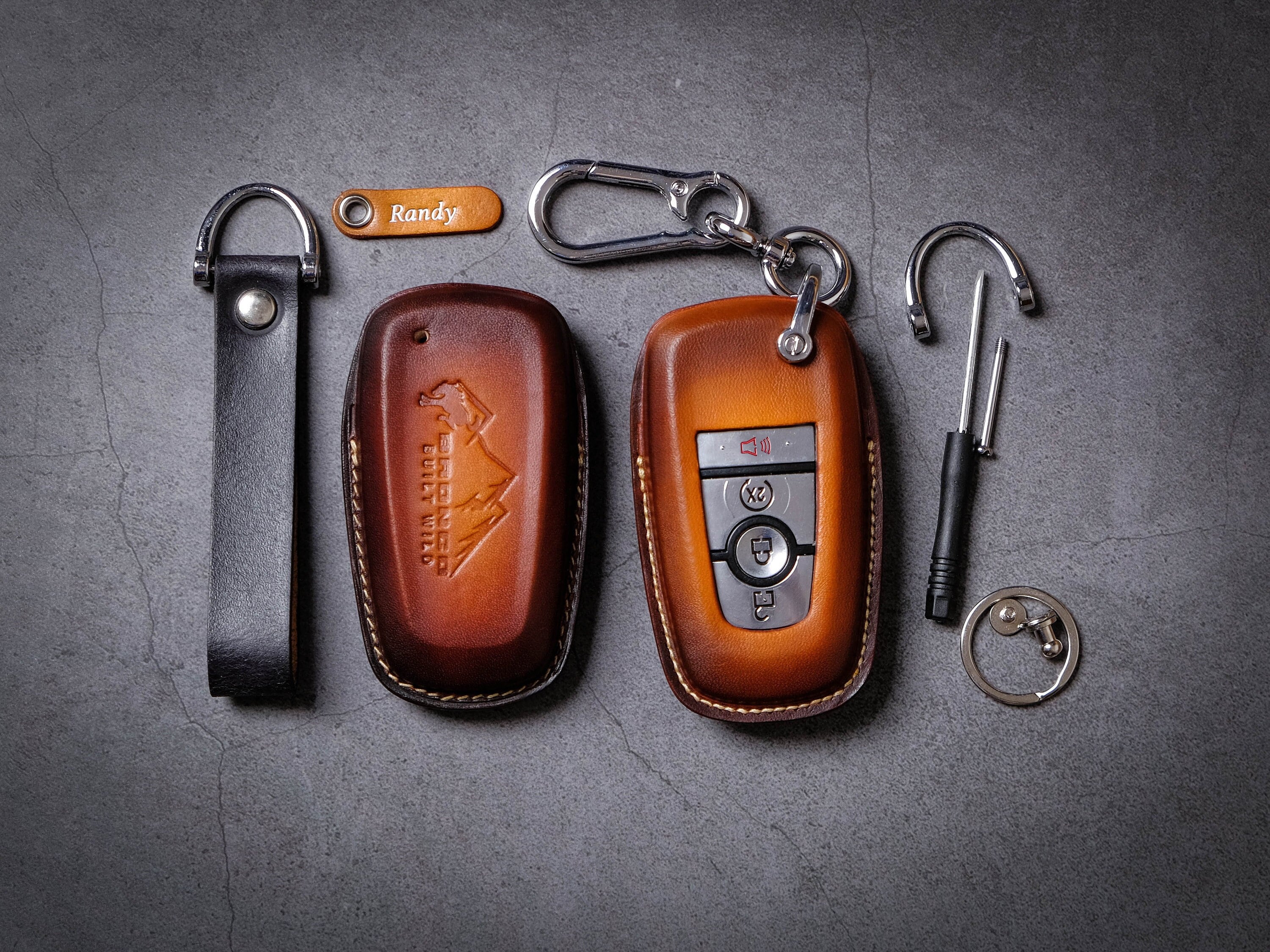 2025 Ford Bronco Key Case - Leather Key Fob Cover For Keyless Remote Entry Key Fob Ford Bronco - Personalized Gift - Birthday Gift