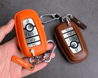 2024 2023 Ford F-250 Super Duty Key Fob Cover, Leather Key Case For F-250 XL XLT Lariat Platinum Limited ... Ford Accessory