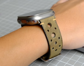 Leather Apple Watch Strap Series 1 2 3 4 5 6 7 8 SE - Custom Size Apple Watch 38mm 40mm 42mm 44mm - Leather Apple Watch Strap - Gift For Dad