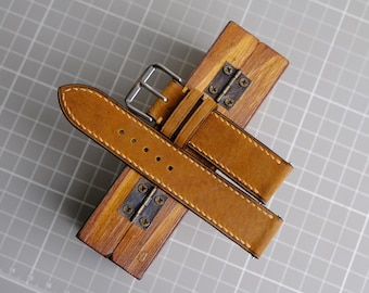 Leren horlogeband met snelsluiting - vervangende horlogeband, maat 16 mm 18 mm 19 mm 20 mm 21 mm 22 mm - aangepaste horlogeband - verjaardagscadeau