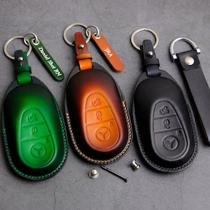 Mercedes-Benz C-Class Key Fob Cover, Handcraft Leather Key Case For Mercedes GLC GLK C-Class 2024 2023, Gift For Him, Birthday Gift