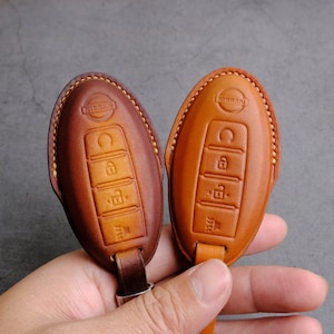Leather Cover For Nissan Altima Armada Juke Kicks Maxima Murano Pathfinder Rogue Sentra Sunny Teana Titan Frontier ... Nissan Key Fob Cover