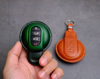 Mini Cooper Key Cover Case - Mini Cooper Key Case - Mini Cooper Key Chain - Mini Cooper Accessories - Handcraft Leather Key Case