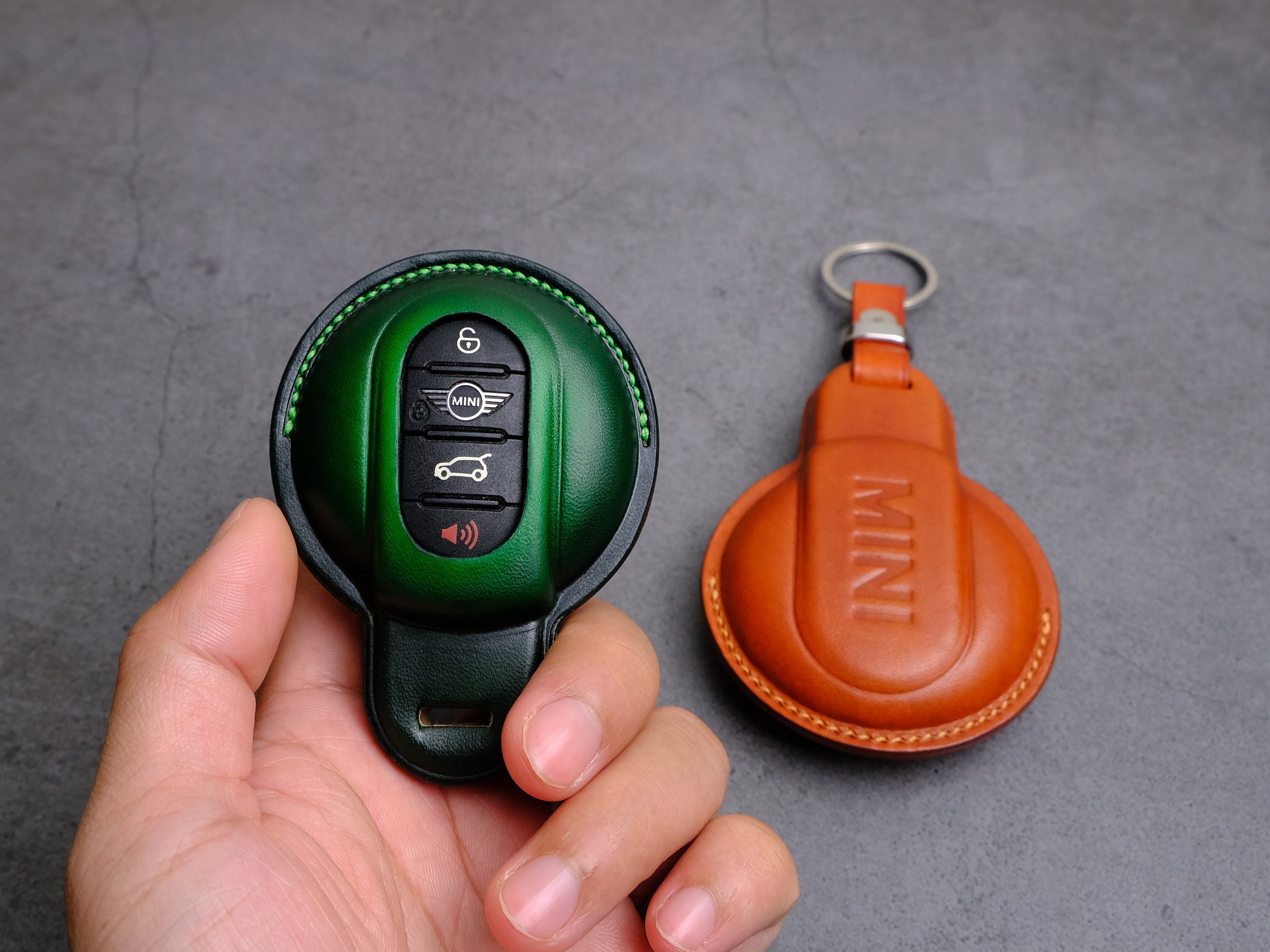 Mini Cooper Schlüssel Etui Mini Cooper Schlüssel Etui Mini Cooper  Schlüsselanhänger Mini Cooper Zubehör Handcraft Leder Schlüssel Etui -  .de