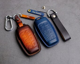 2024 Genesis GV80 Leather Key Cover, Remote Key Shell Fit For Genesis GV80 G70 G80, Genesis Key Fob Cover, Custom Keyless Entry Remote Case