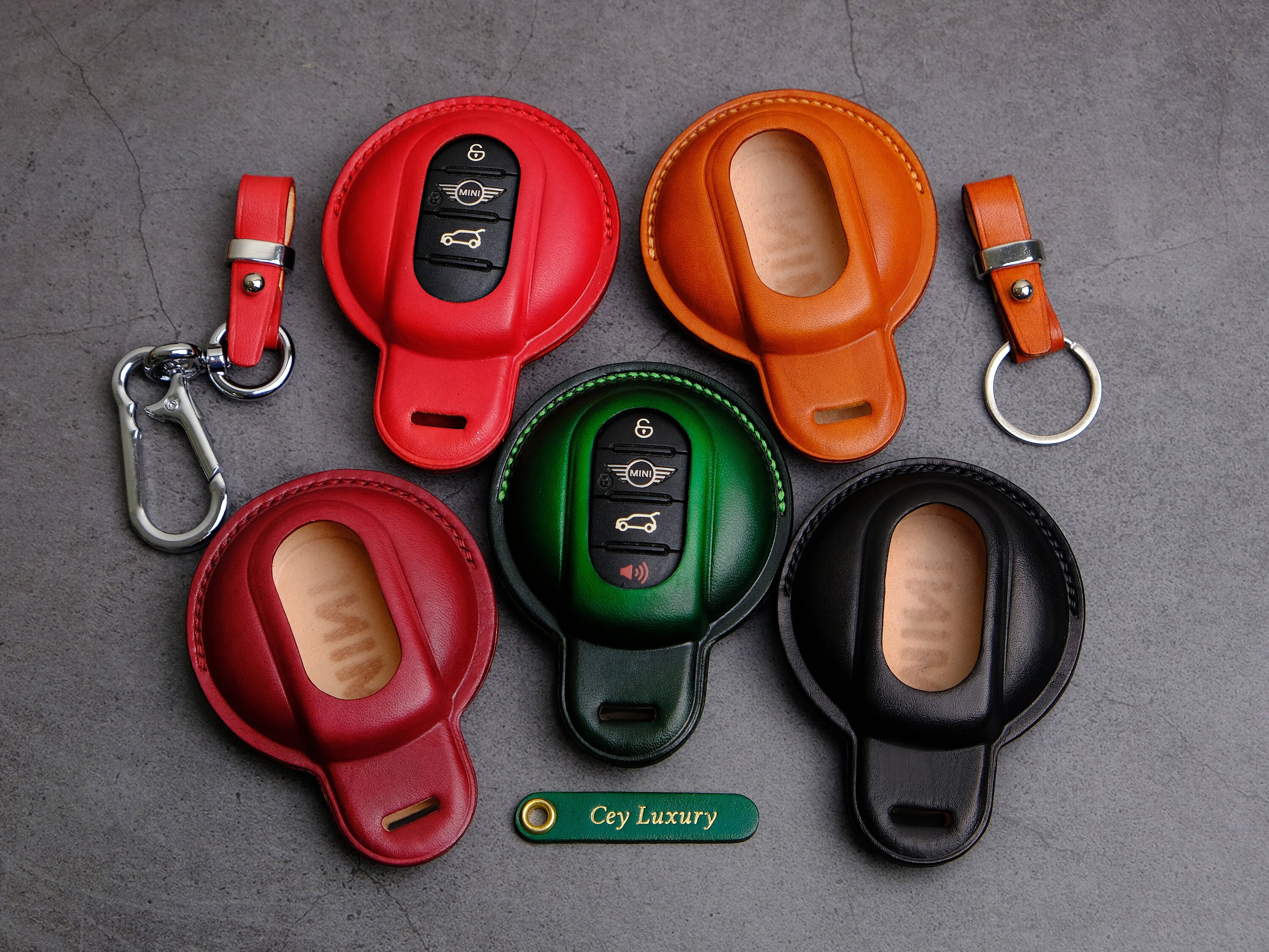 HIBEYO Custodia per chiave per auto, adatta per BMW Mini
