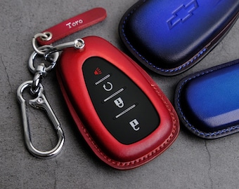 Custodia Portachiavi In Pelle Per Mini Cooper F54 F55 F56 F57 F60 | 3 Pulsanti, Rosso - 2